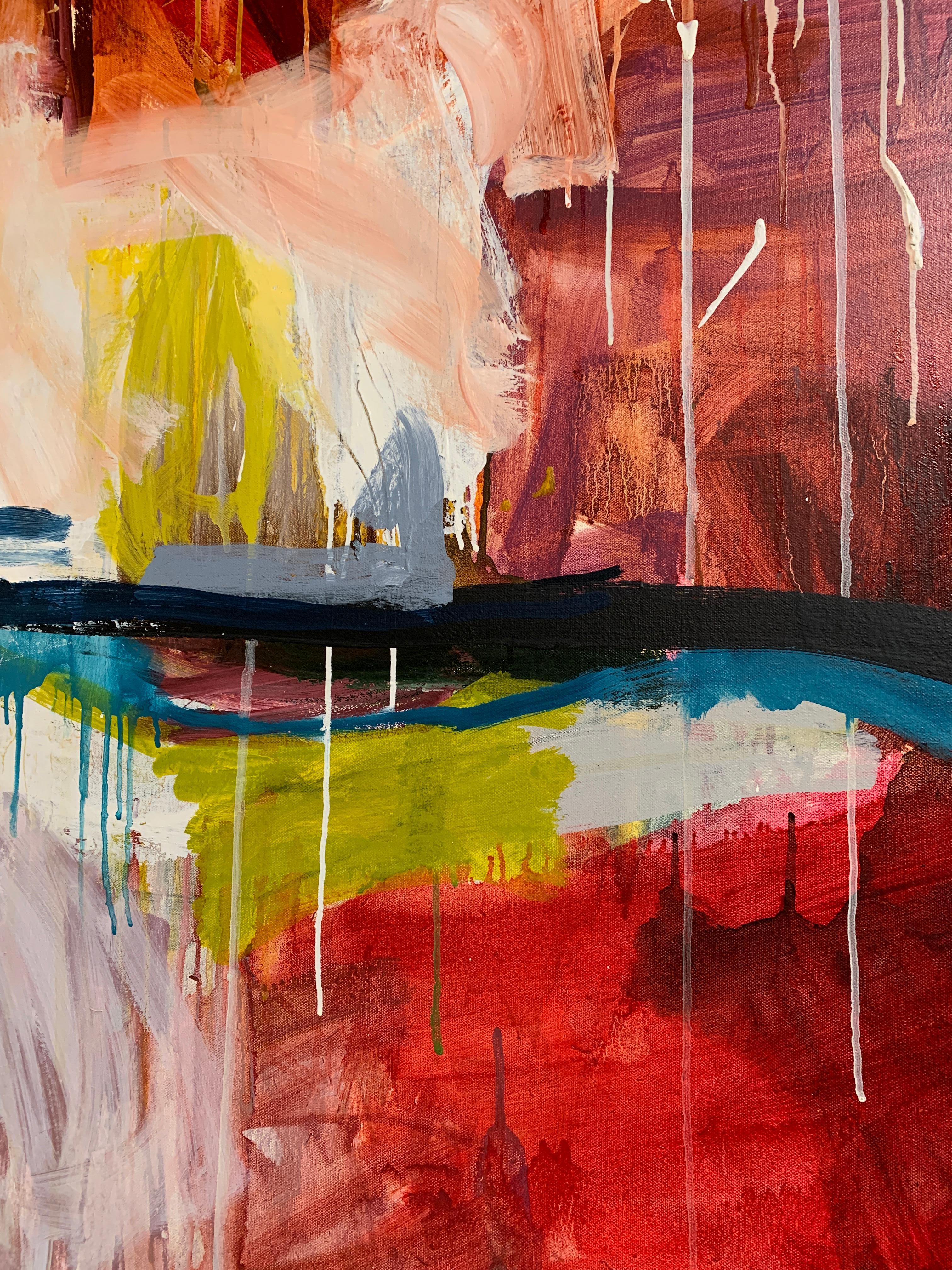 Dimanche - Marron Abstract Painting par Michael Rich