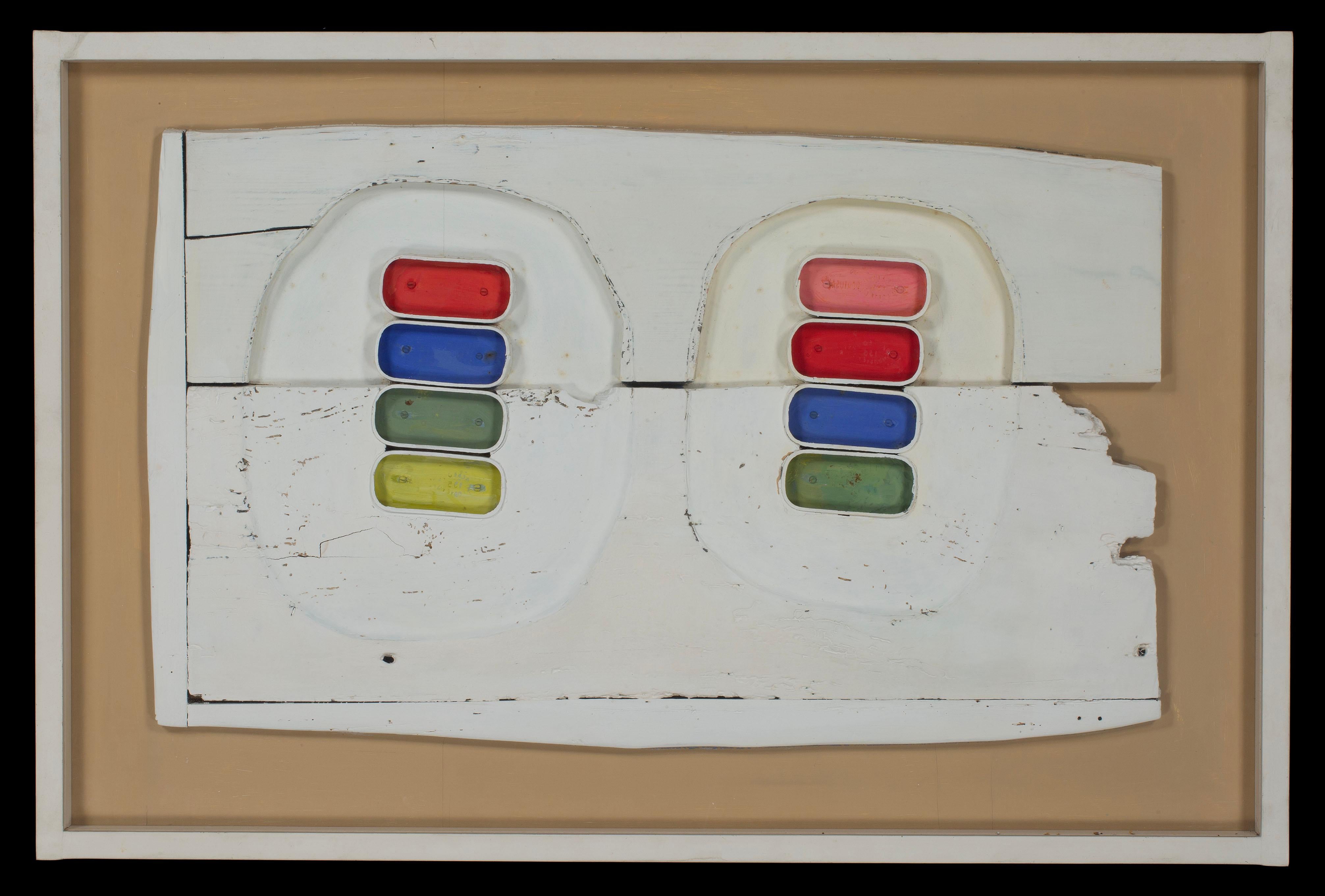 Otto, 1966 (in seguito intitolato Blue, Red, Green & Yellow) - Mixed Media Art Assemblage di Michael Rothenstein, RA