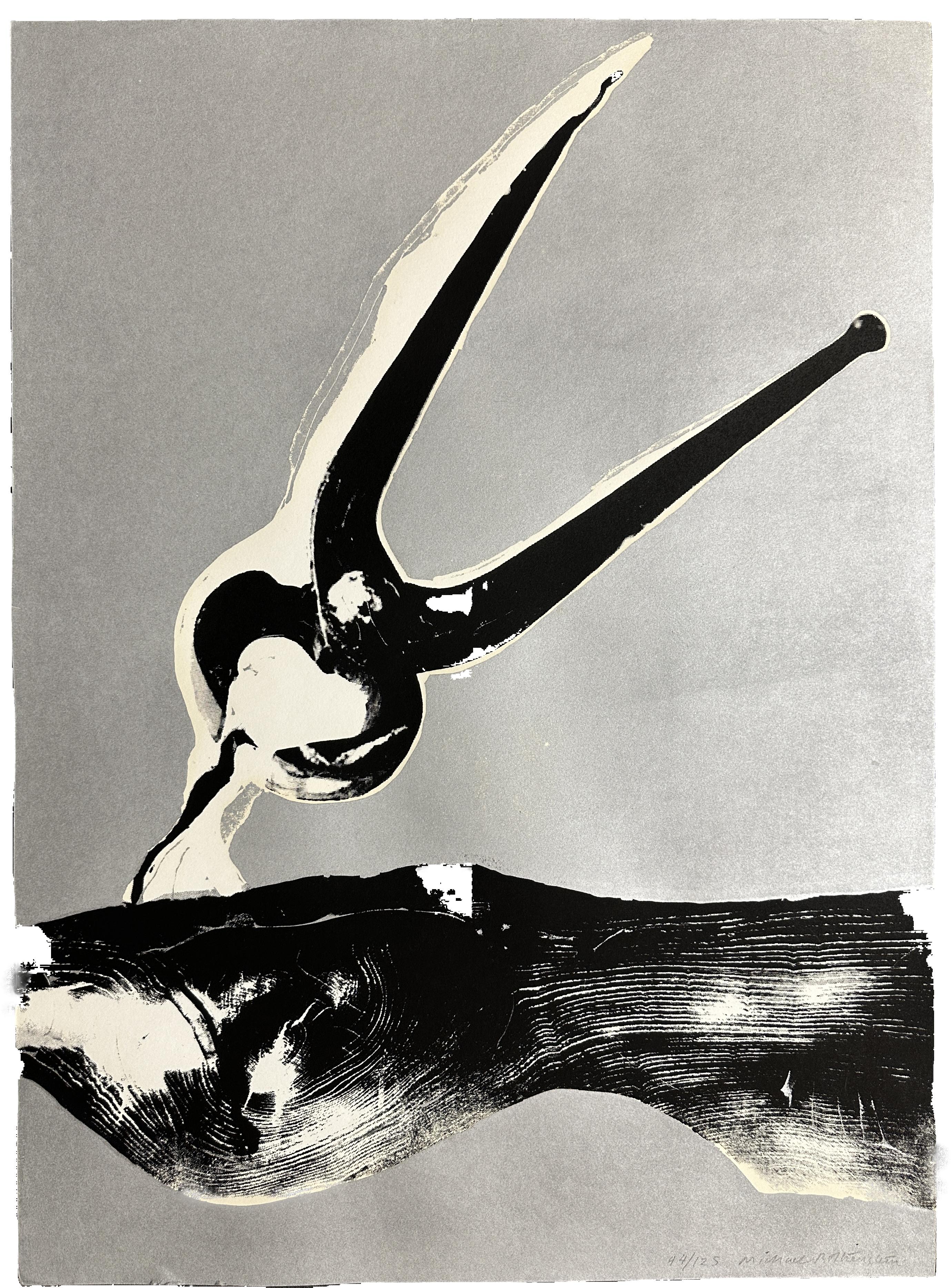 Michael Rothenstein, RA Abstract Print – Klammer 1969  Linolschnitt-Siebdruck 
