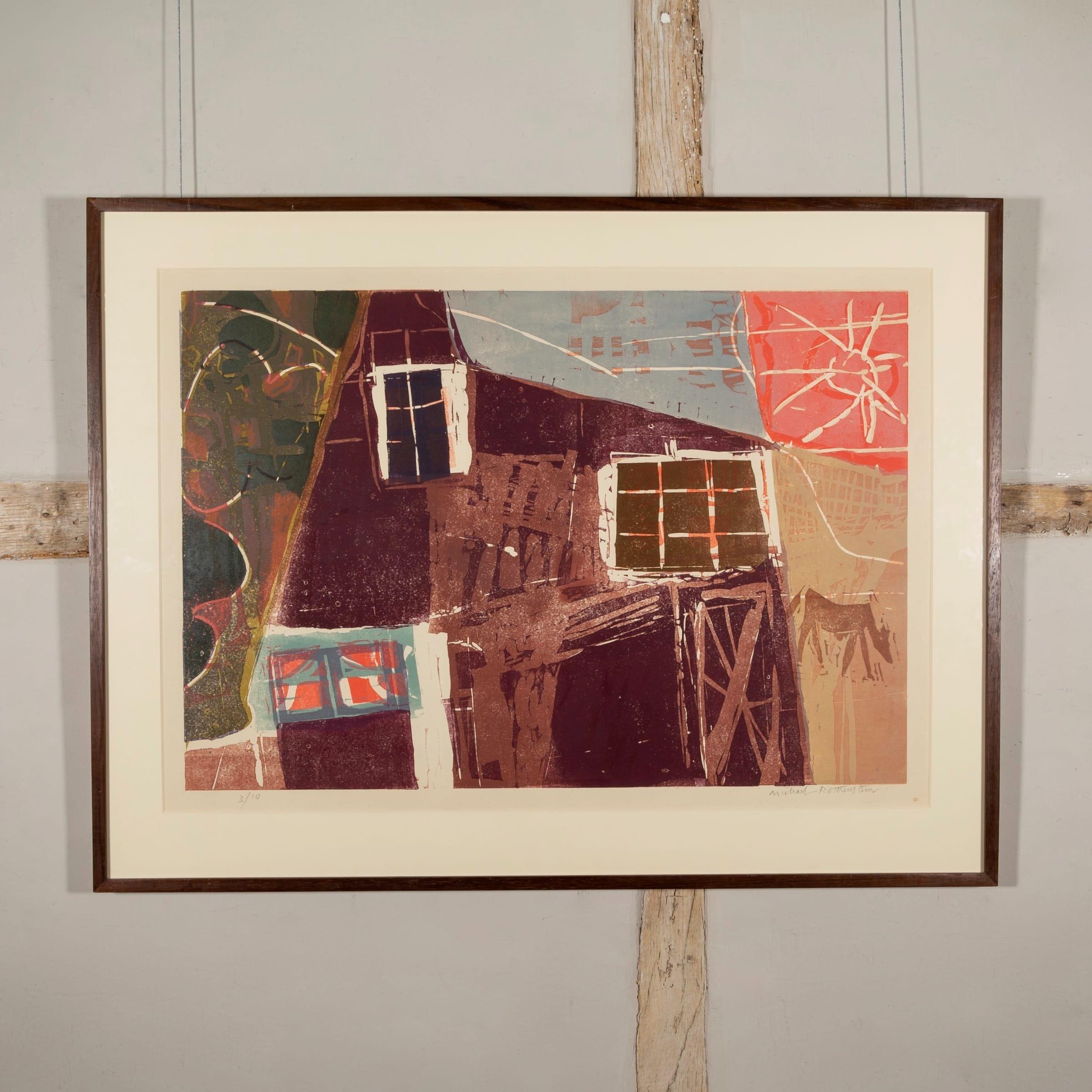Häuschen mit Pferd von Michael Rothenstein, 1958 ca. – Print von Michael Rothenstein, RA