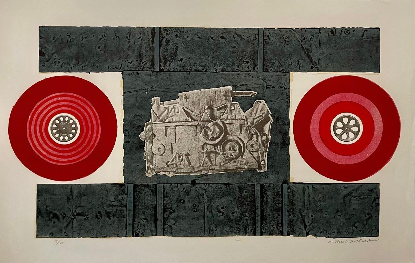 Grande acquatinta a colori di Michael Rothenstein British Pop Art Due cerchi