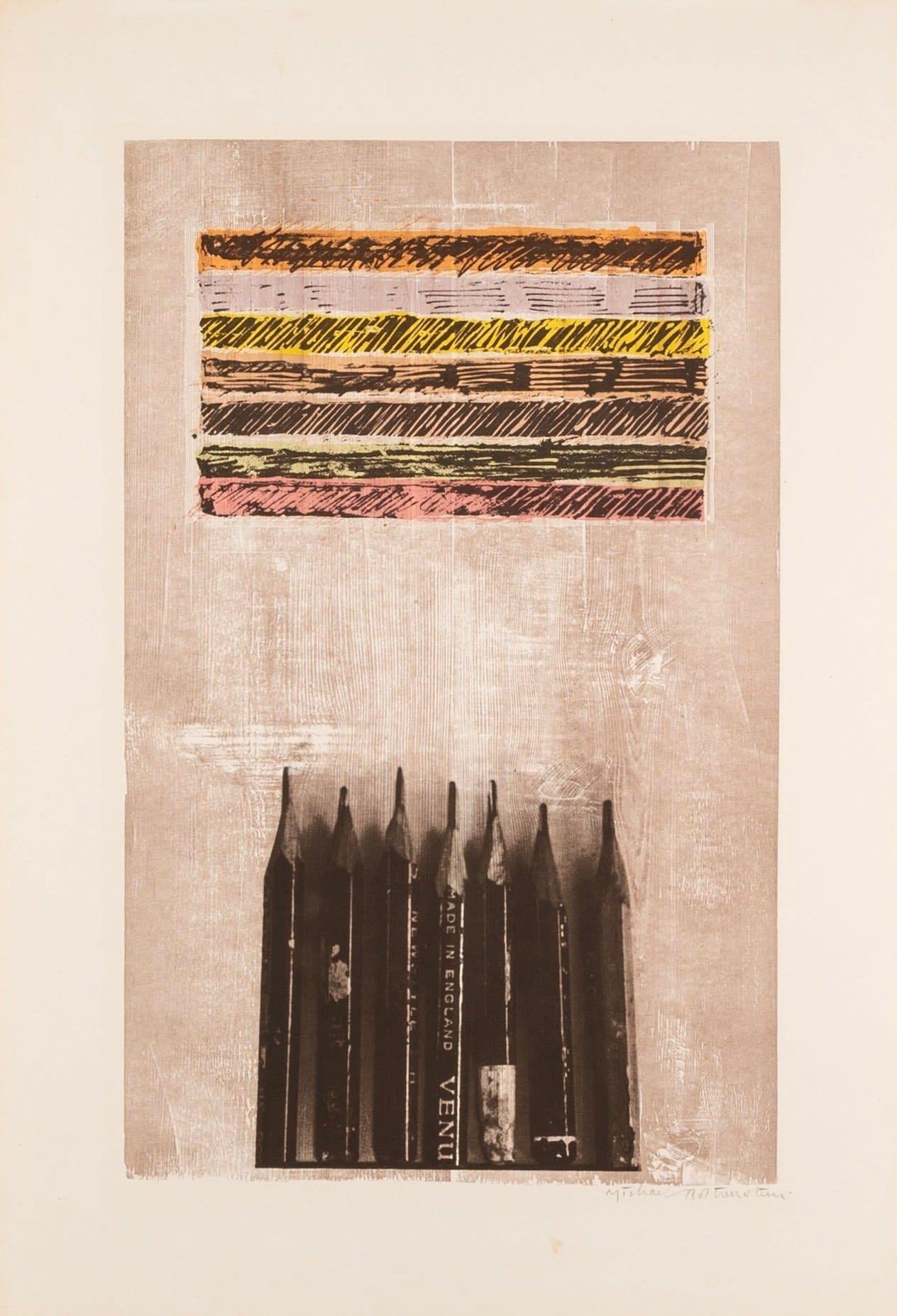 Michael Rothenstein, RA Abstract Print – Bleistifte und Farben von Michael Rothenstein