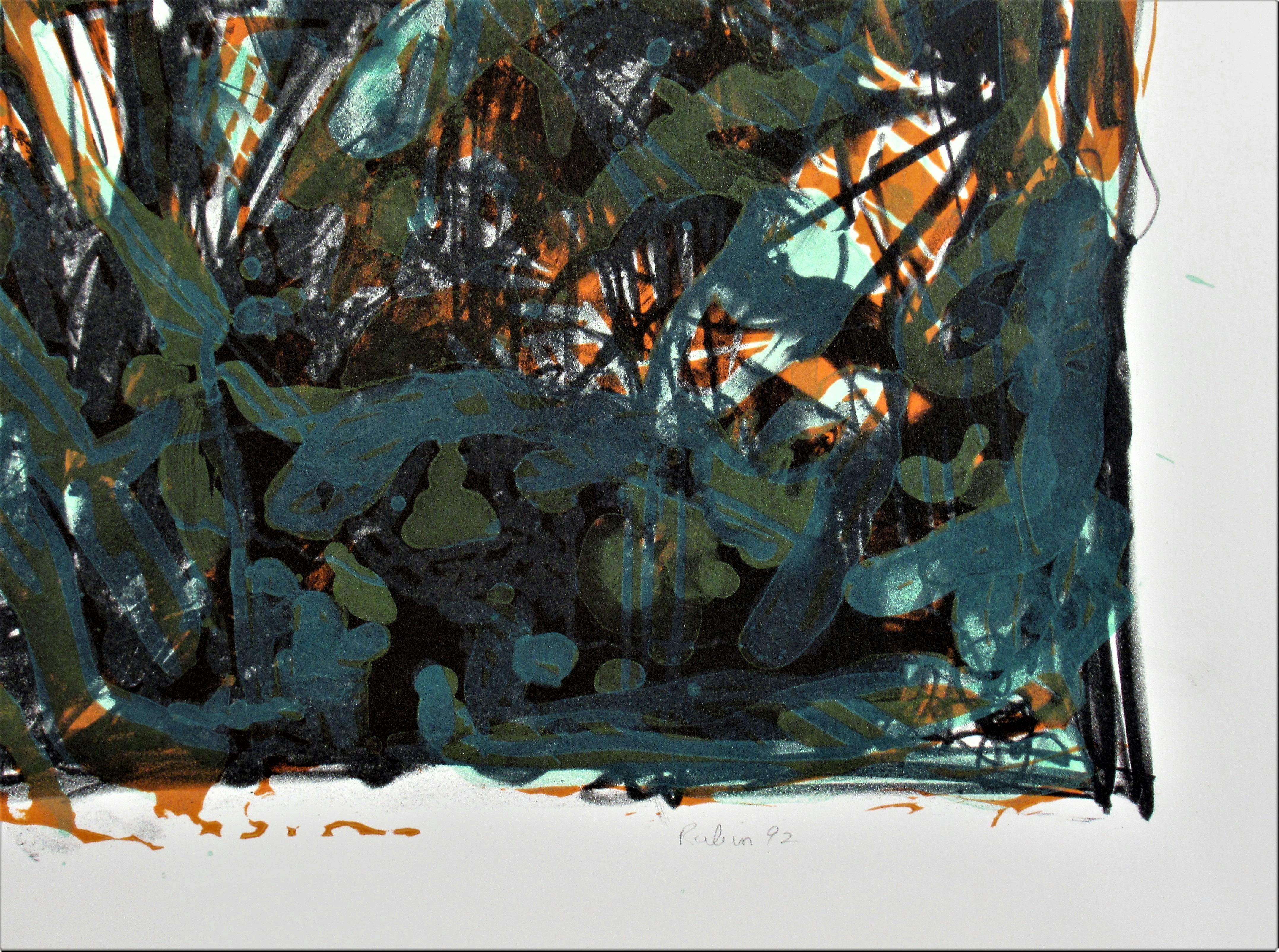 Park IV d'Asbury - Noir Abstract Print par Michael Rubin