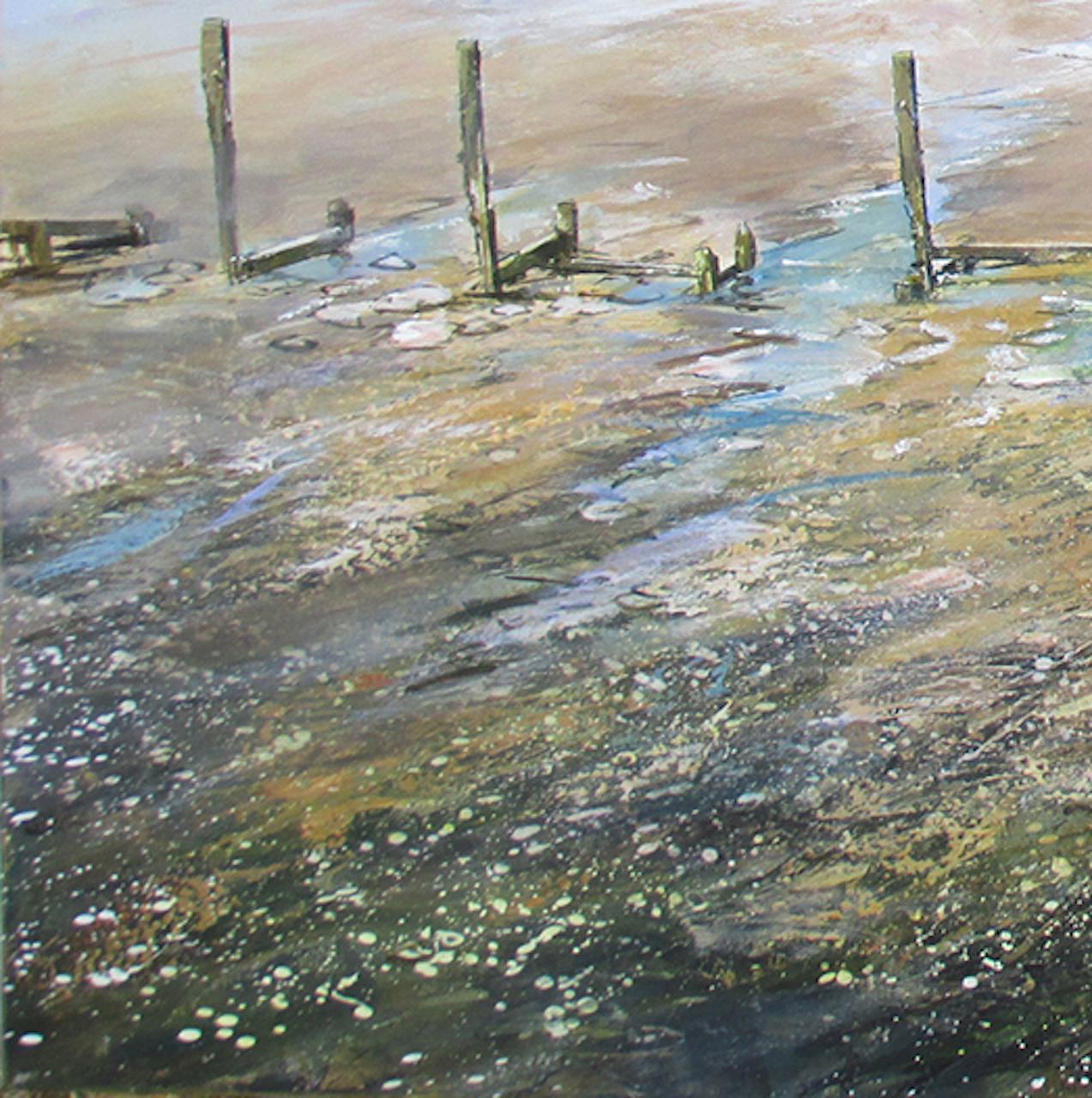 Passeggiata sulla spiaggia di Sheringham, Michael Sanders, dipinto originale di paesaggio marino moderno in vendita 2