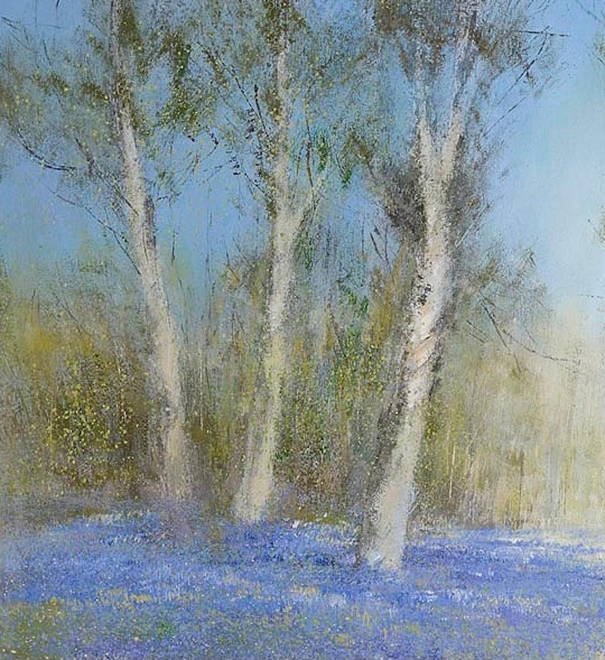 Grande estampe de paysage en édition limitée Bluebell Woods, œuvre d'art de la Forêt-Noire en vente 2