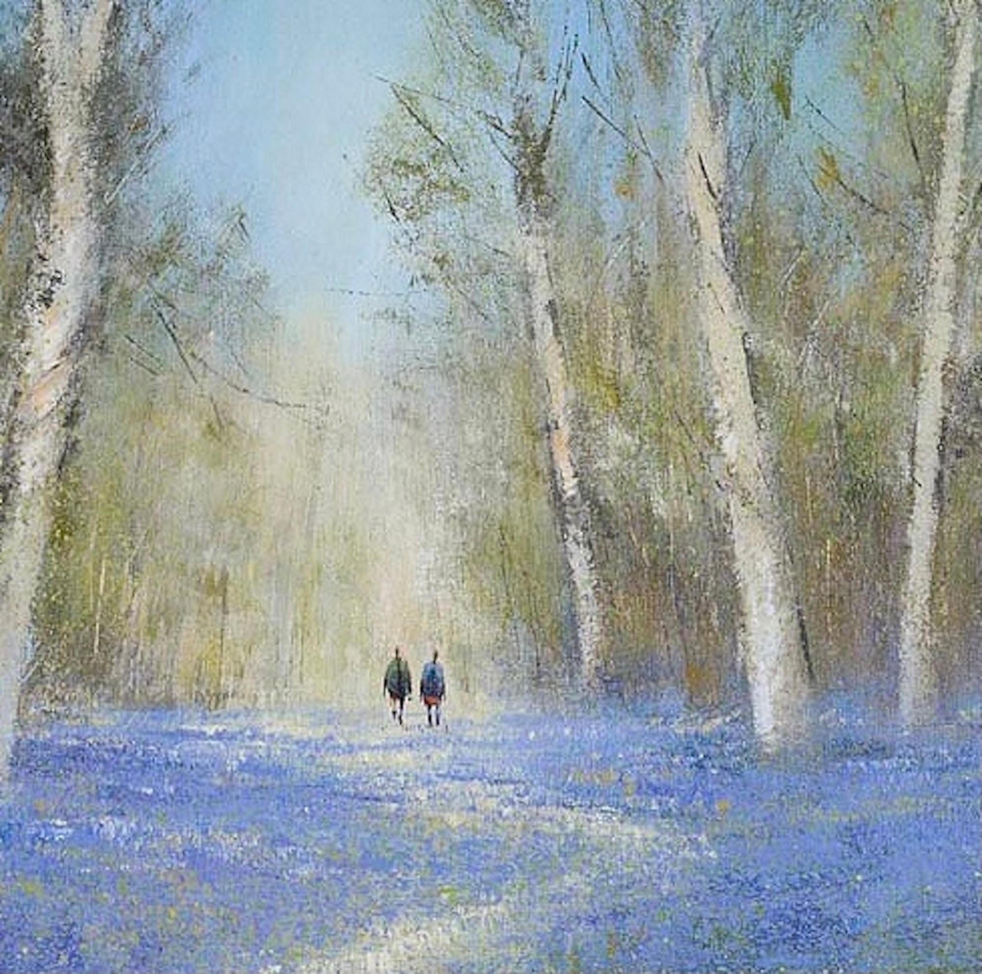 Grande estampe de paysage en édition limitée Bluebell Woods, œuvre d'art de la Forêt-Noire en vente 3