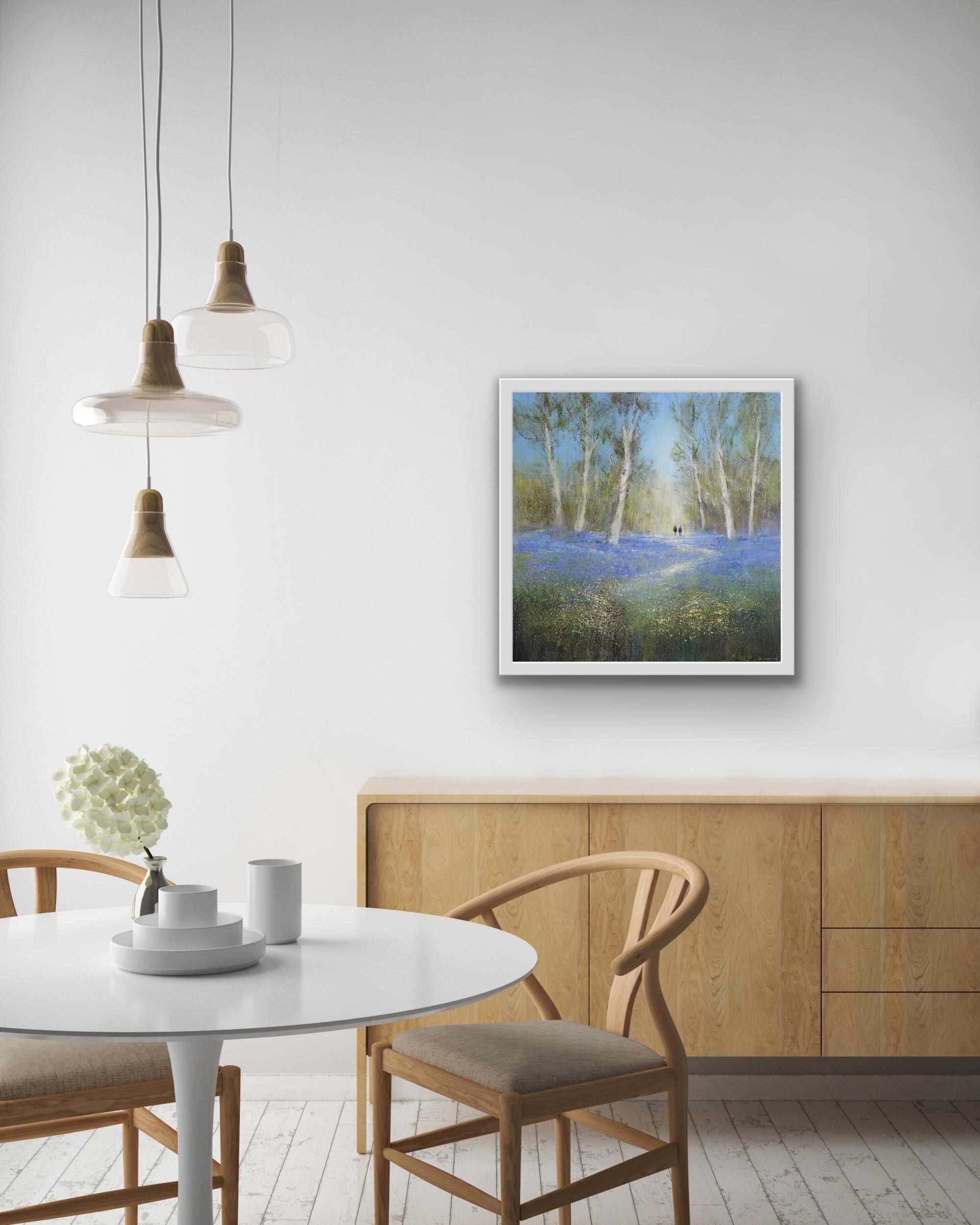 Grande estampe de paysage en édition limitée Bluebell Woods, œuvre d'art de la Forêt-Noire en vente 5