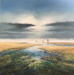 Michael Sanders, A Walk at Low Tide, Seascape Art, Affordable Art