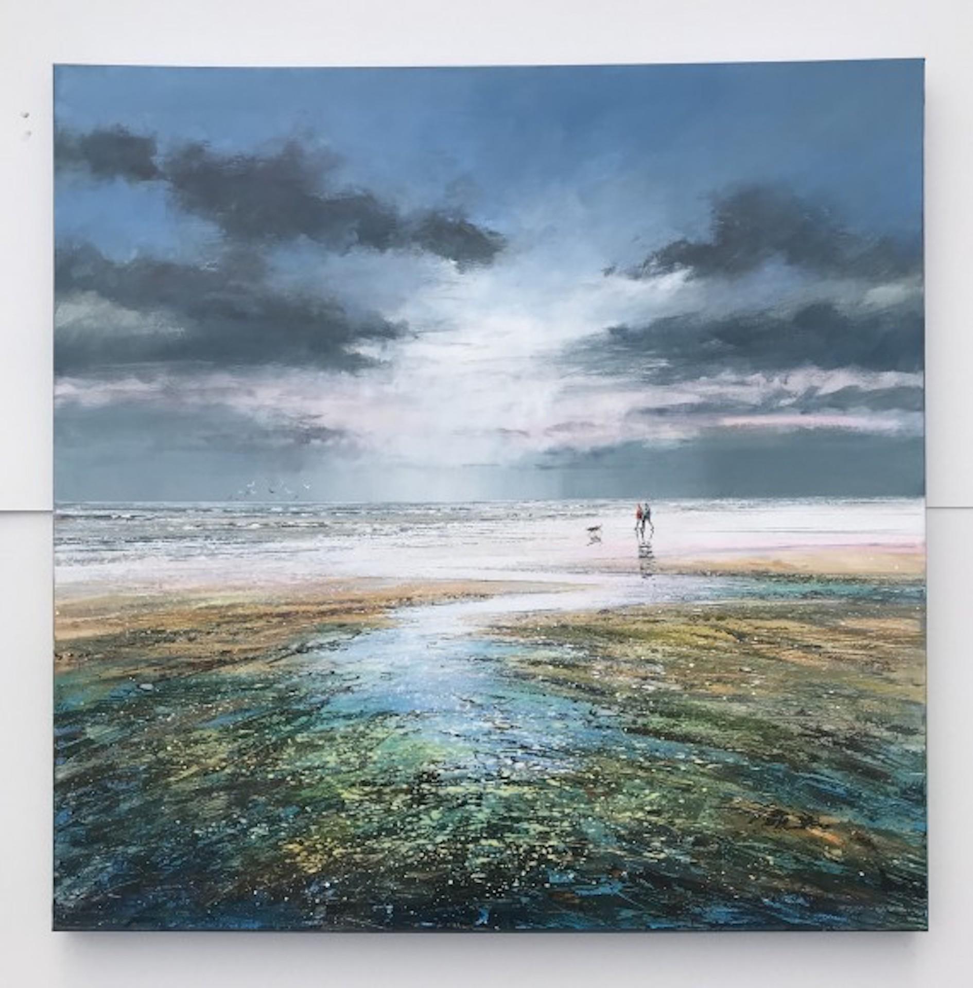 Michael Sanders, Late Afternoon, Art de paysage de bord de mer, peinture d'origine en vente 1