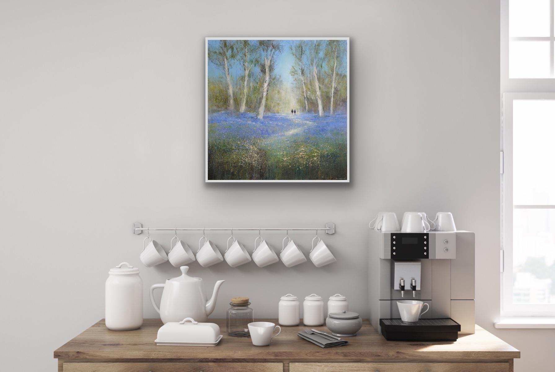 Bluebell Woods - Kleingedruckt, Landschaft, Wälder, Nature  (Grau), Landscape Print, von Michael Sanders