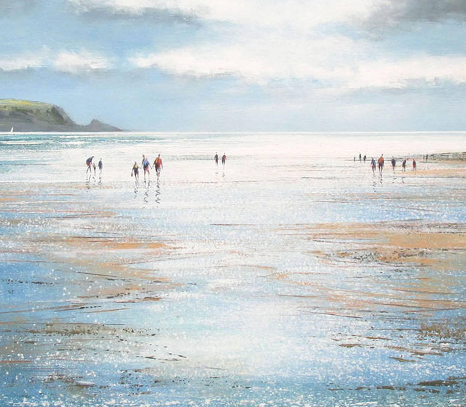 Daymer Bay, Michael Sanders, Arte asequible, Impresión de paisaje marino contemporáneo en venta 3