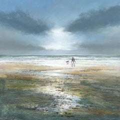 Raincoats and Wellingtons - Large Canvas Print, seascape, landscape, blue
