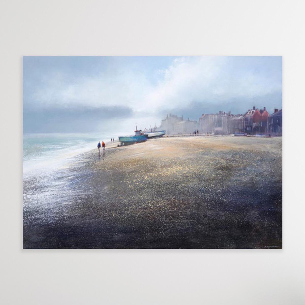 The Beach Aldeburgh (Small), seascape, landscape, beach, coastal - Print by Michael Sanders