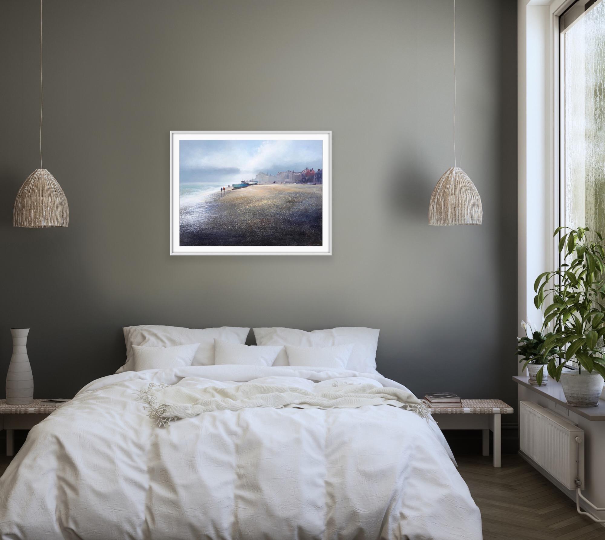 The Beach Aldeburgh, limited edition giclee print.

These stunning prints are created using fine art archival quality inks and canvas with three layers of UV varnish to protect the artwork and enhance the colours. These deep edge box canvases are