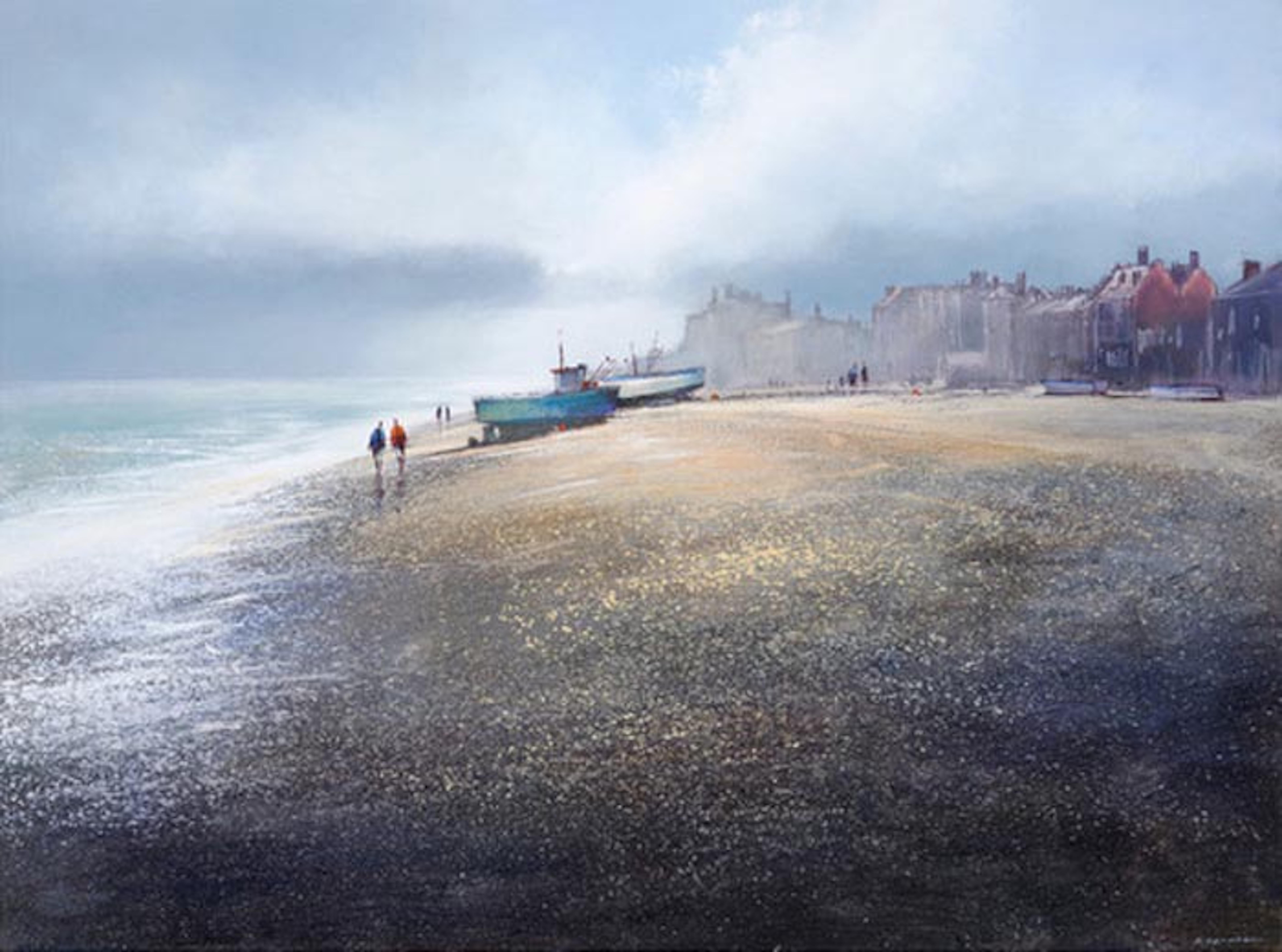 Michael Sanders Landscape Print - The Beach Aldeburgh (Small), seascape, landscape, beach, coastal
