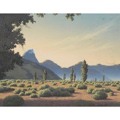 Michael Sarraille Illuminated Rocky Mountain Landscape Oil Painting