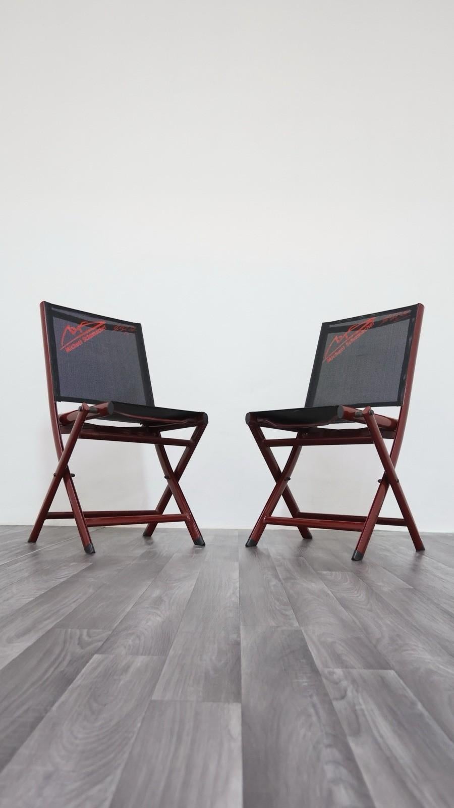 Michael Schumacher Pair Of Folding Chairs Official Merchandise 2000 For Sale 6