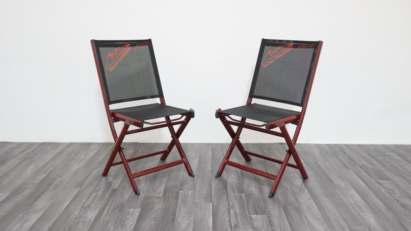 Contemporary Michael Schumacher Pair Of Folding Chairs Official Merchandise 2000 For Sale