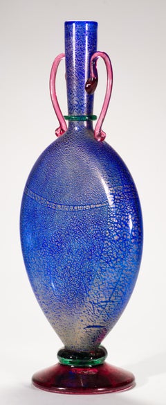 Michael Schunke for Nine Iron Studio Vase, American Studio Art Glass, 1995