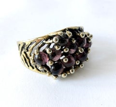 Michael Schwade Handmade Bronze and Glass Cuff Bracelet