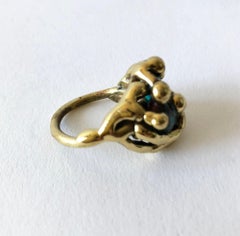 Michael Schwade Handmade Bronze Glass Organic Modernist Ring