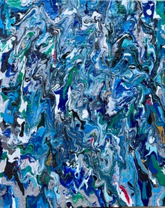 Atlantis - Abstracto, Pintura sobre lienzo 30x 24 pulgadas