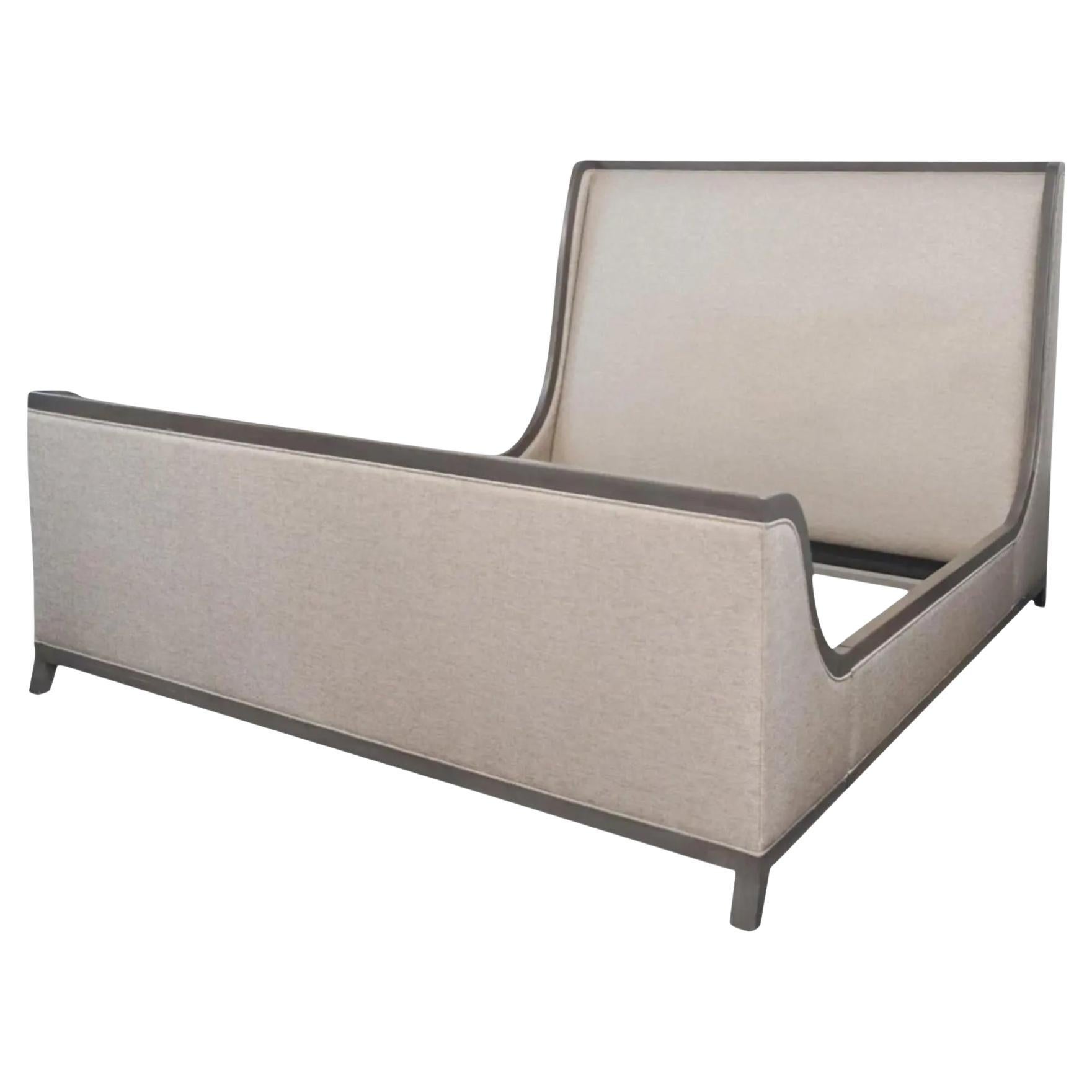 Michael Smith Modern Designer California King Upholstered Bed Frame For Sale