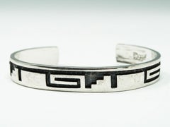 Michael Sockyma Silver Overlay Bracelet, Hopi Artist