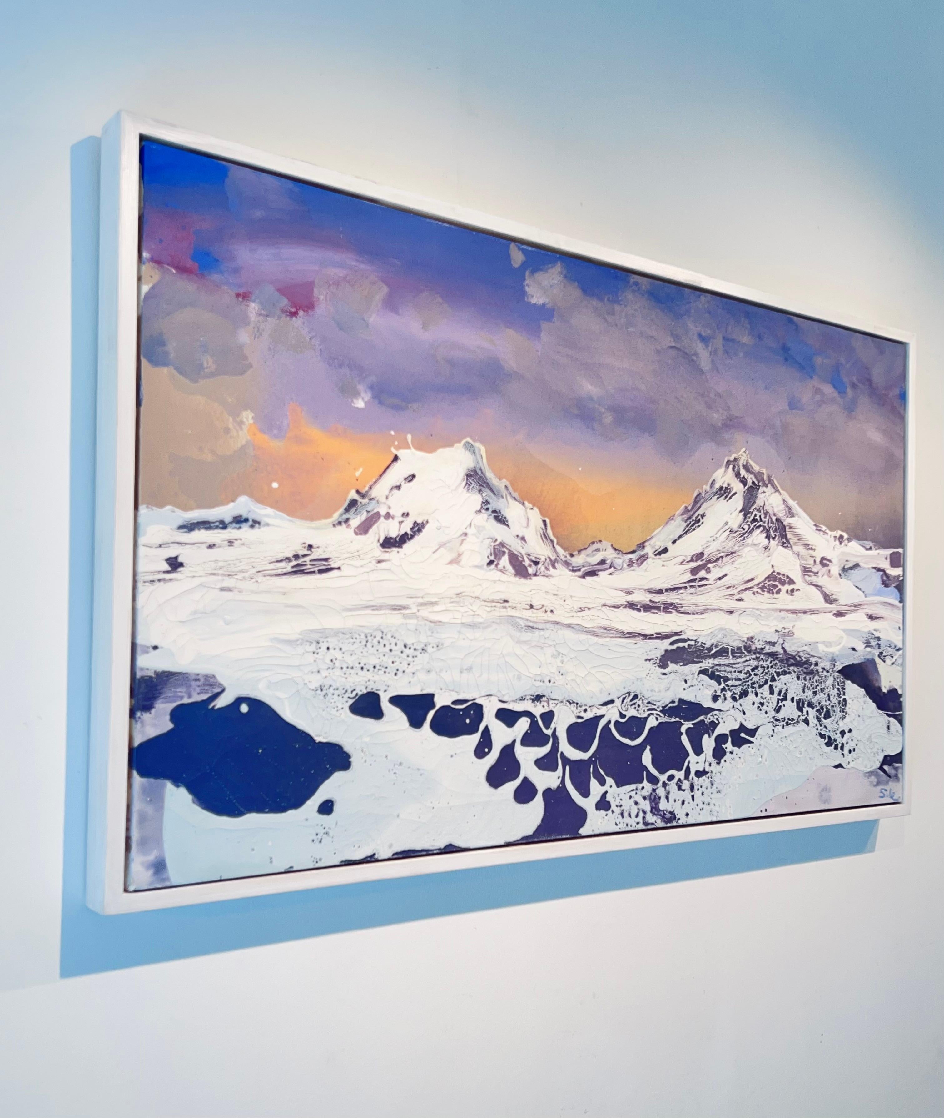 Alps no4.-original surrealistic figurative waterscape painting-contemporary art  - Surrealist Painting by Michael Sole 