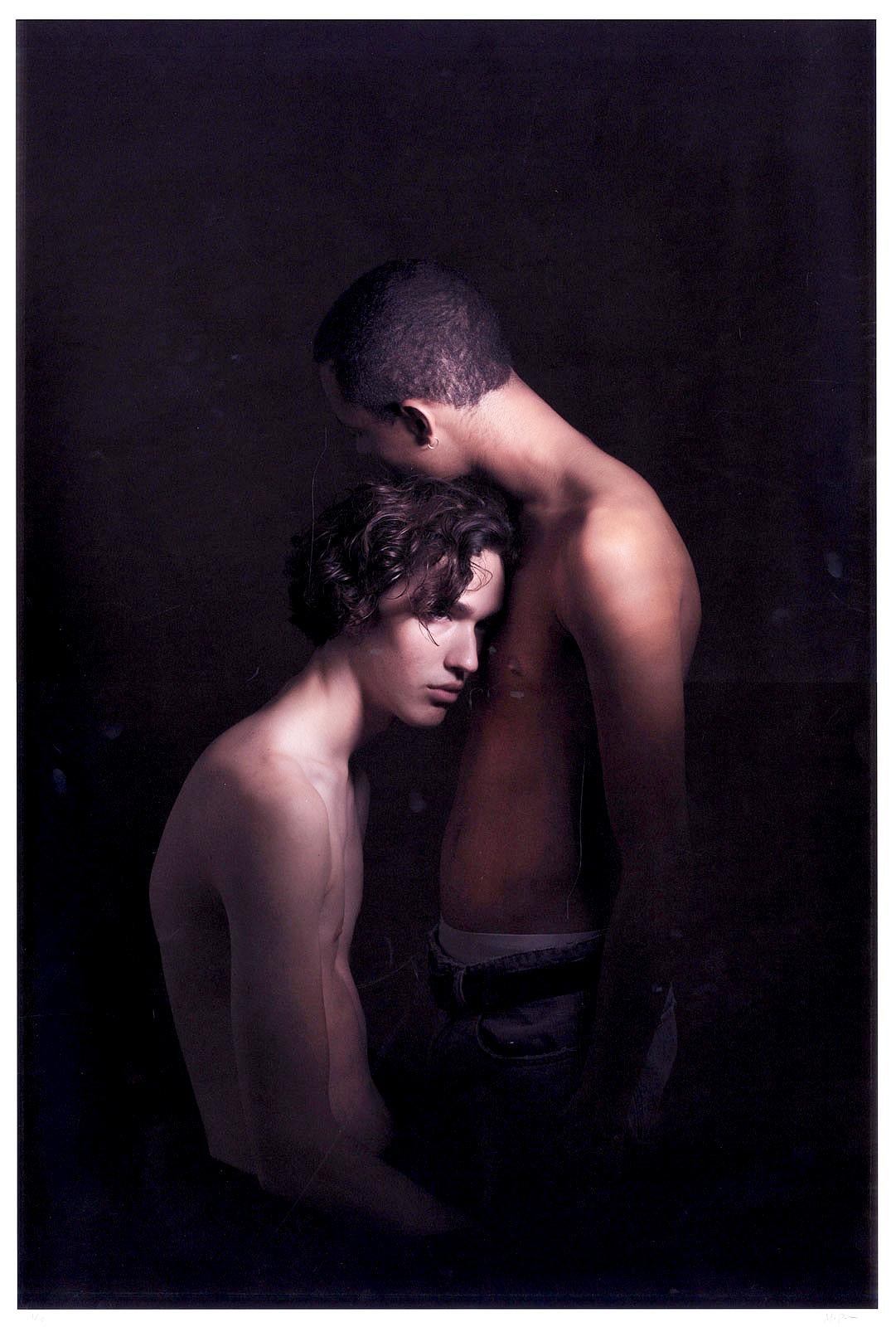 Resting Heads (Tender Moment, Embrace  Between Two Young Gay Men) - Photograph by Michael Sondergaard