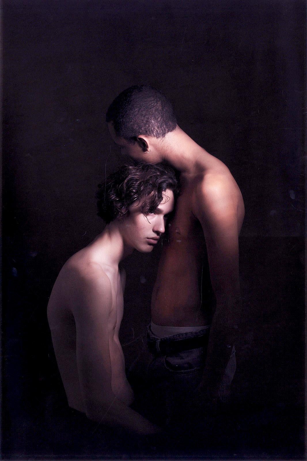 Michael Sondergaard Portrait Photograph - Resting Heads (Tender Moment, Embrace  Between Two Young Gay Men)