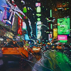 A Splash of Luck - Contemporary realism oil painting cityscape artowrk photo