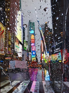 Electric Tears original New York CITY landscape oil painting Contemporary Art 