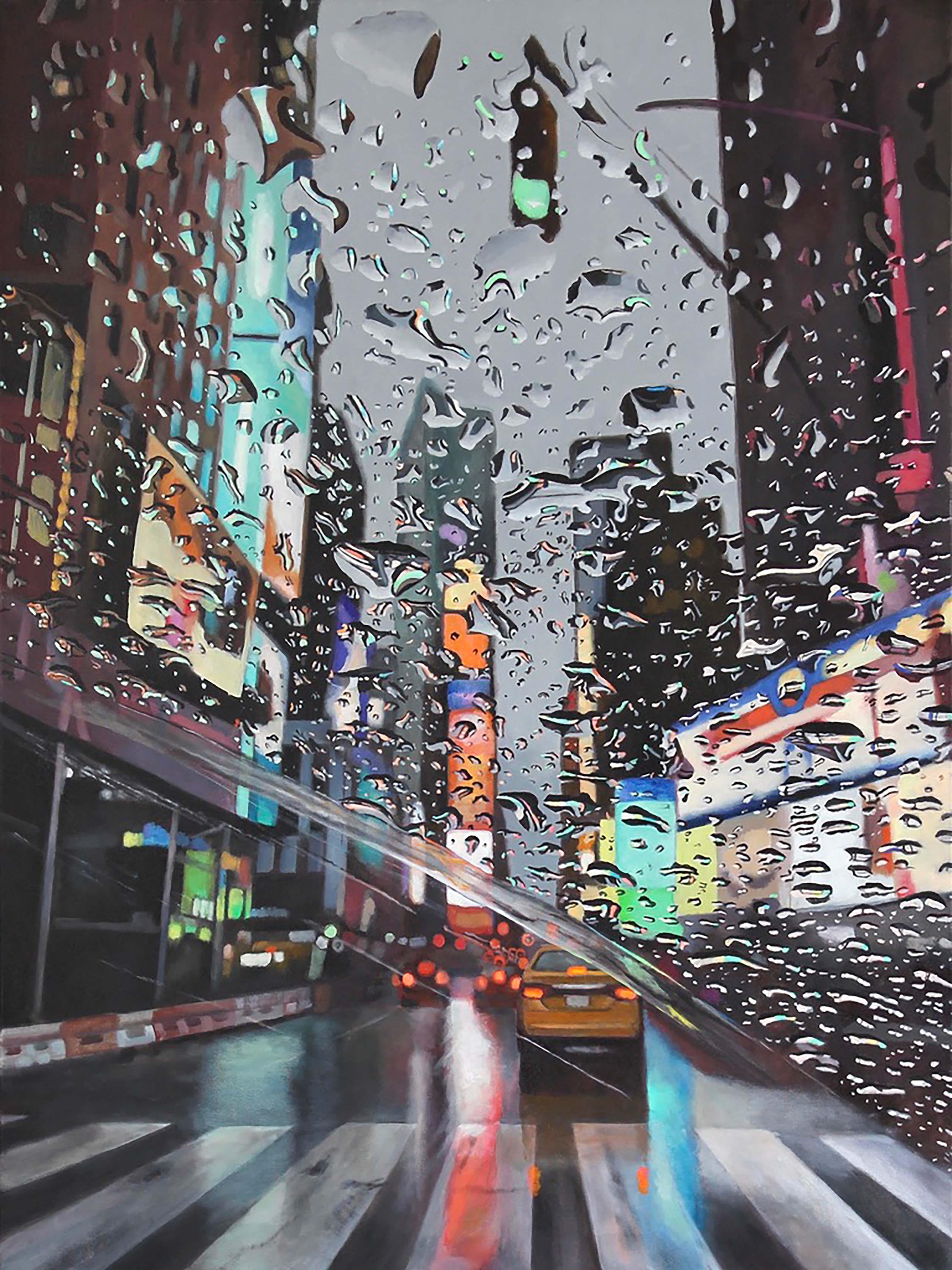 Michael Steinbrick Electric Rains cityscape neon vibrant realism