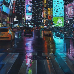 NYC CITY in pastel original landscape painting Contemporary realism