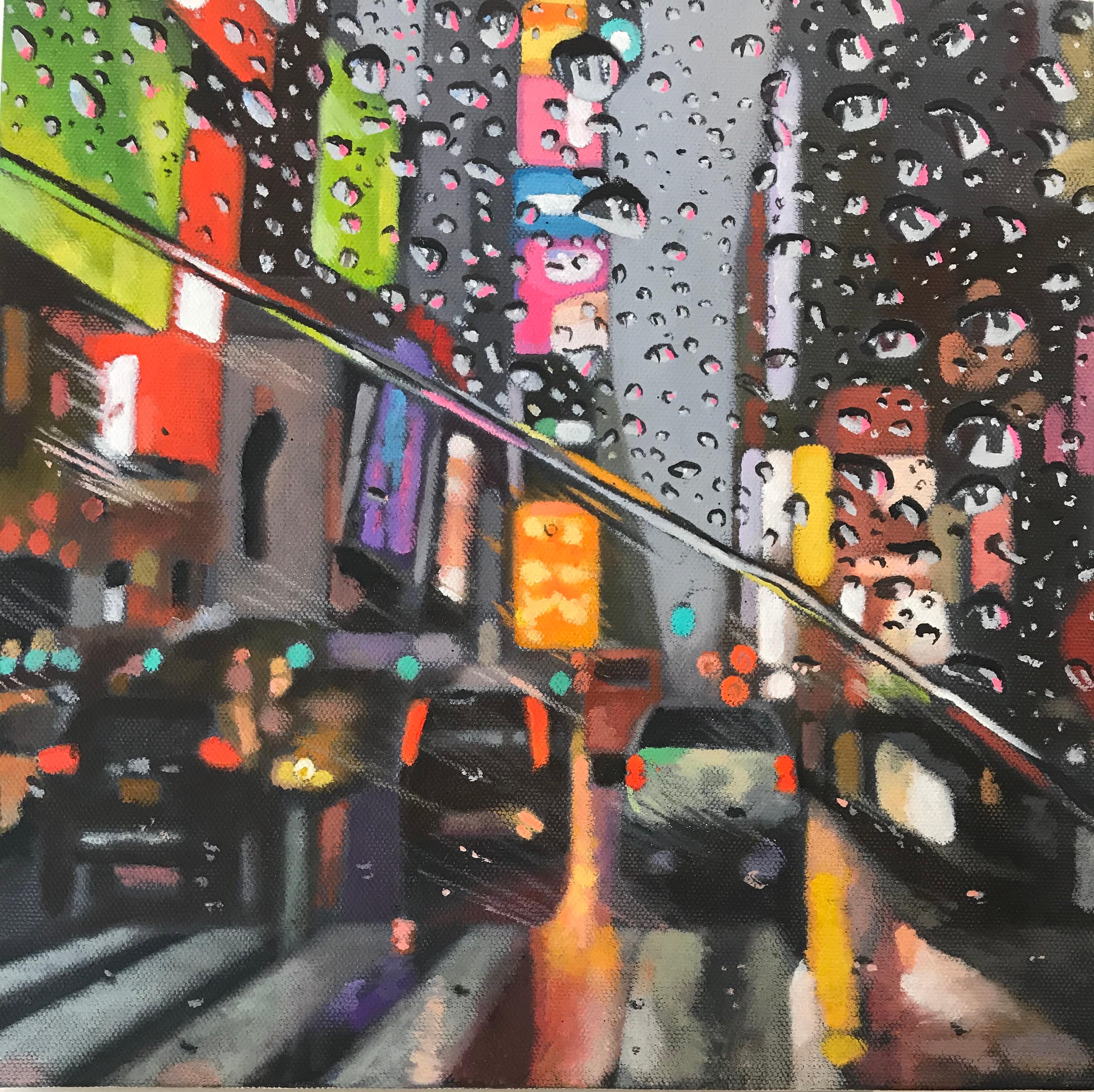 The Colors of NewYork - NYC city oil landscape painting contemporary modern art - Painting by Michael Steinbrick