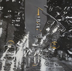 The Raining Empire, Oil on Canvas Cityscape Painting, Contemporary Art