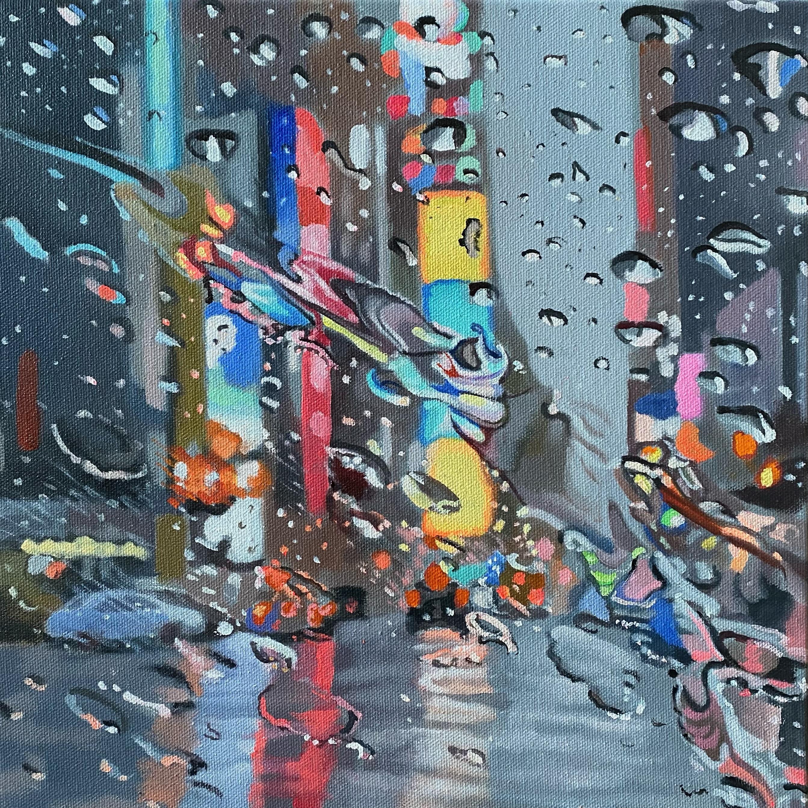 Times Square Splash - original cityscape landscape realism contemporary artwork