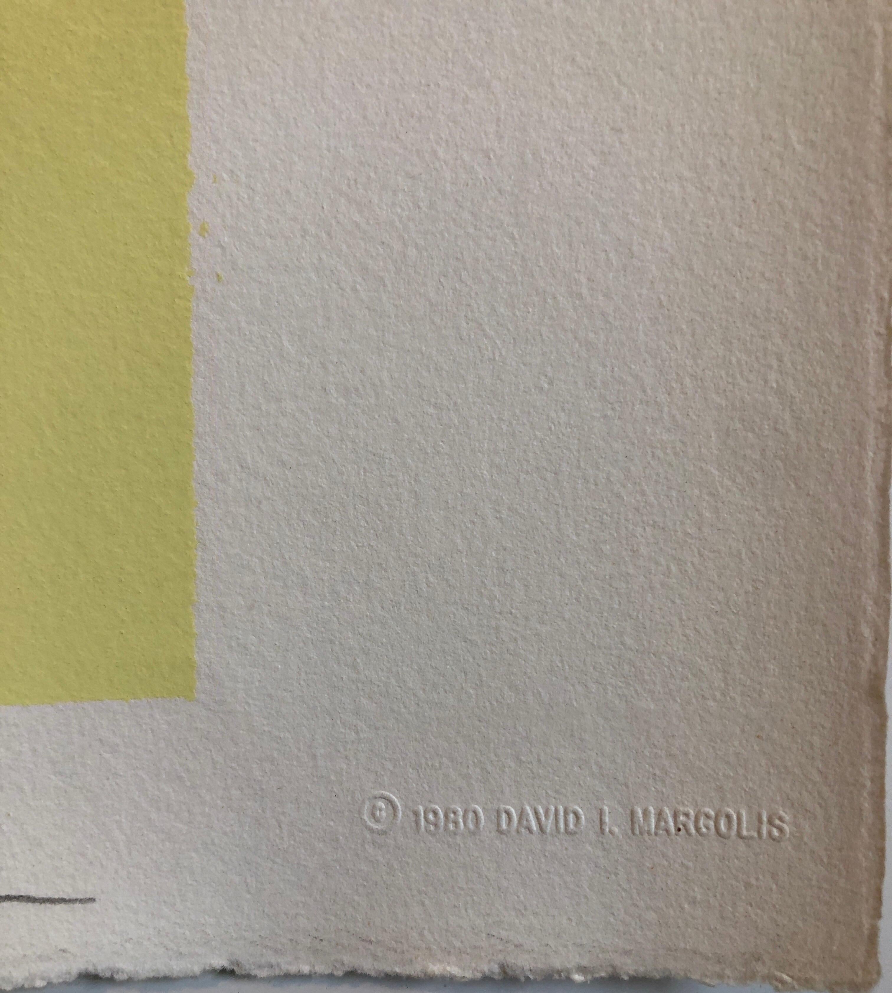 1980s Abstract Expressionism Color Field Silkscreen Serigraph Print Pale Yellow For Sale 2