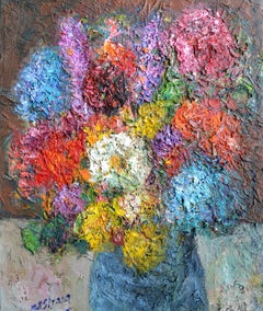 Gulval,Summer Bouquet: Contemporary Still Life Oil Painting by Michael Strang