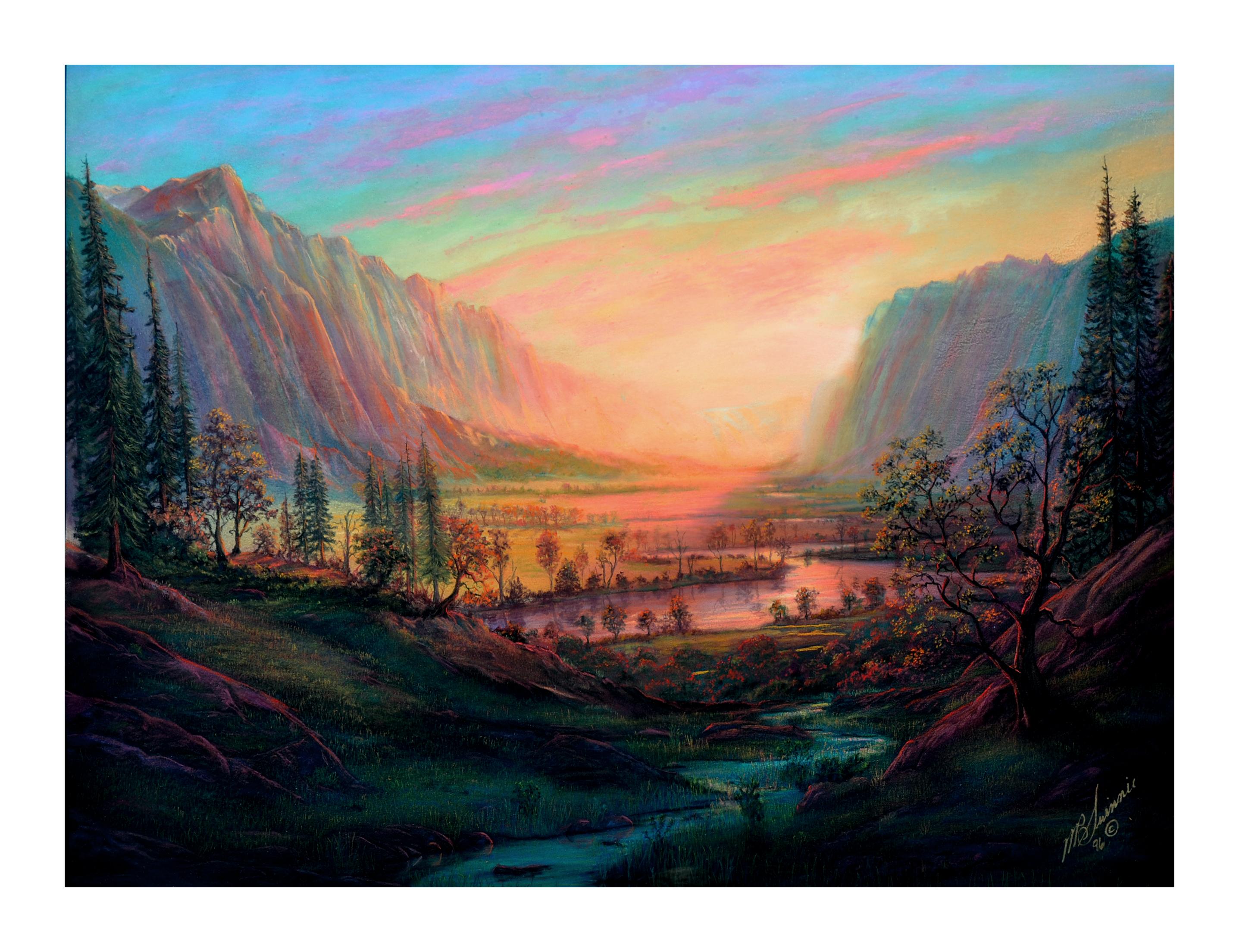 California Valley Landscape Master Pastel - Painting by Michael Swinnie