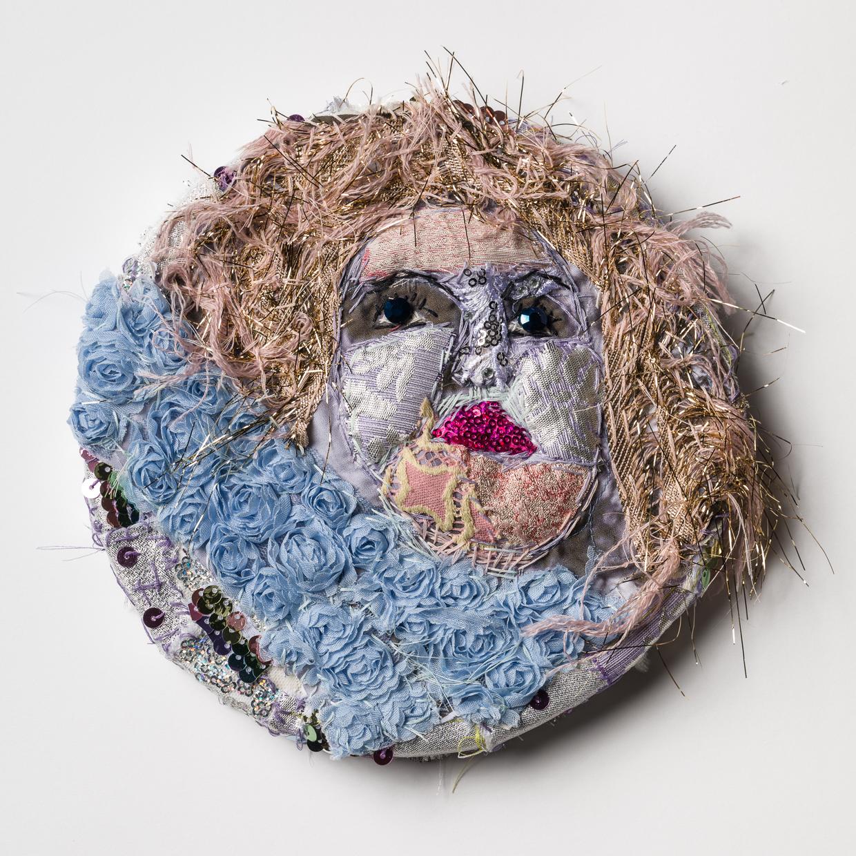 Textile painting: "Candy Darling: Queer Artist Ancestor" - Mixed Media Art by Michael Sylvan Robinson
