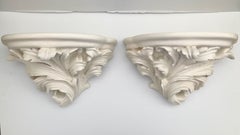 Ménsulas de hoja de acanto Michael Taylor en acabado marfil lavado, pareja nº 2