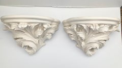 Ménsulas de Hoja de Acanto Michael Taylor en Acabado Marfil Lavado Pintado, Pareja nº 1