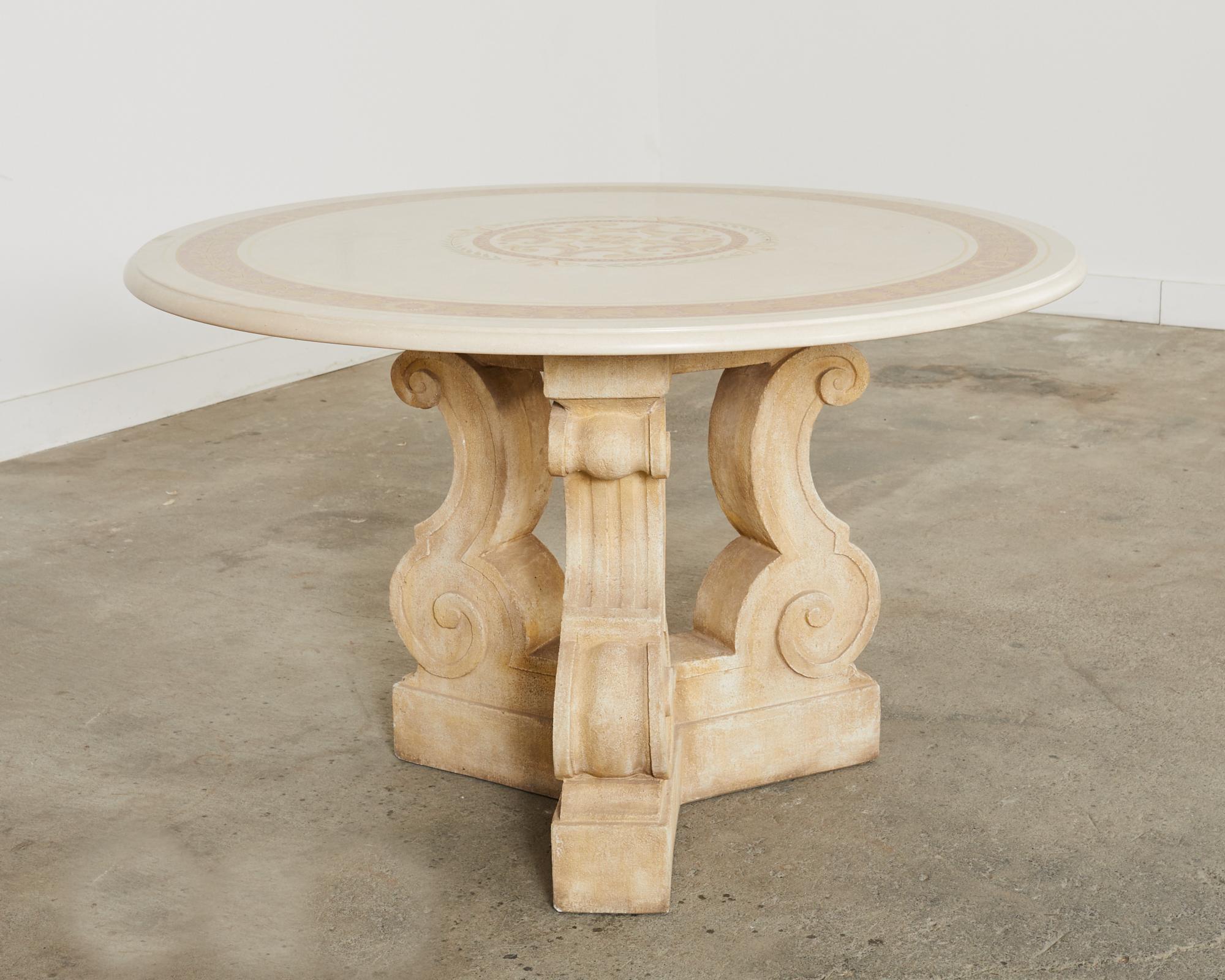Michael Taylor Attributed Neoclassical Style Stone Center Table  For Sale 9
