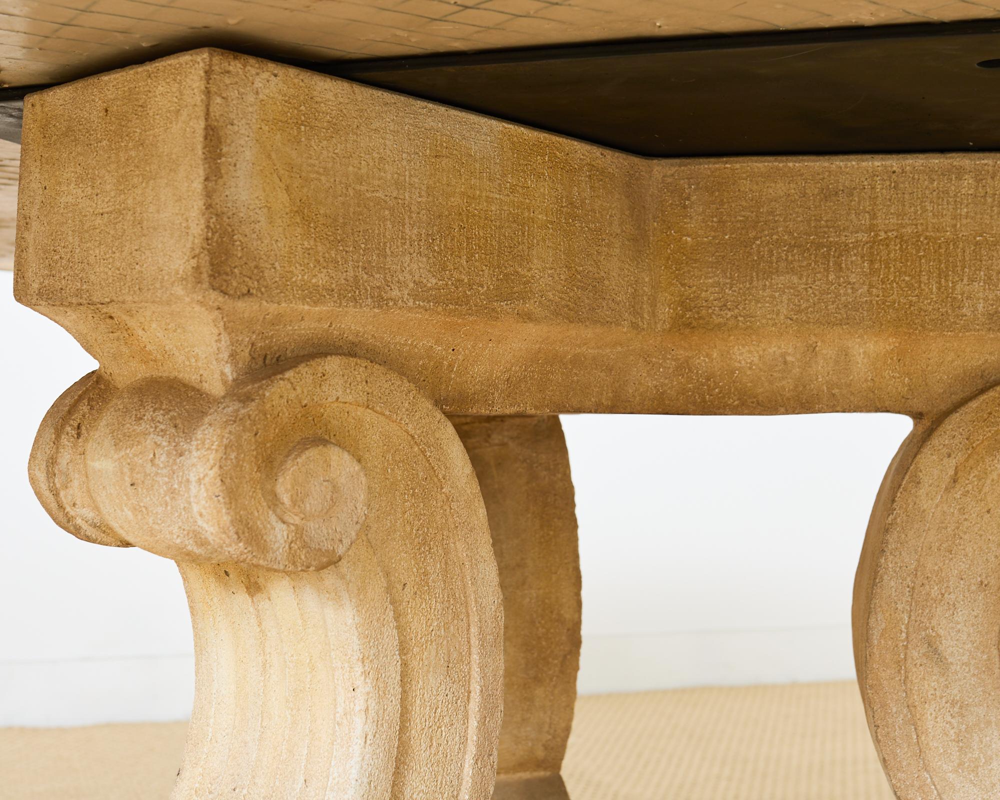 Mesa central de mármol Pietra DURA atribuida a Michael Taylor en venta 4