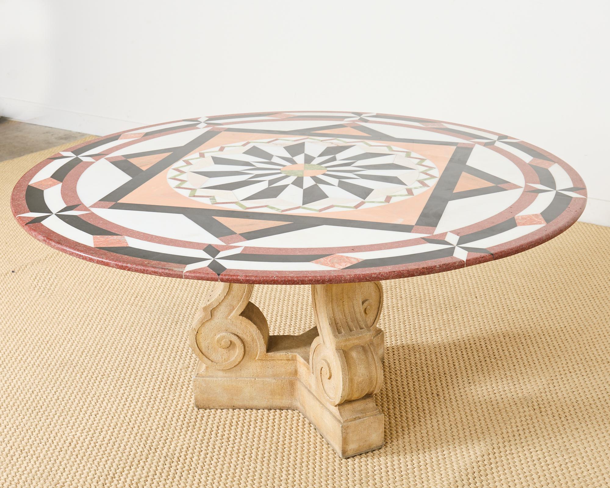 Mesa central de mármol Pietra DURA atribuida a Michael Taylor en venta 12