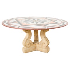 Michael Taylor Attributed Stone Pietra Dura Marble Center Table
