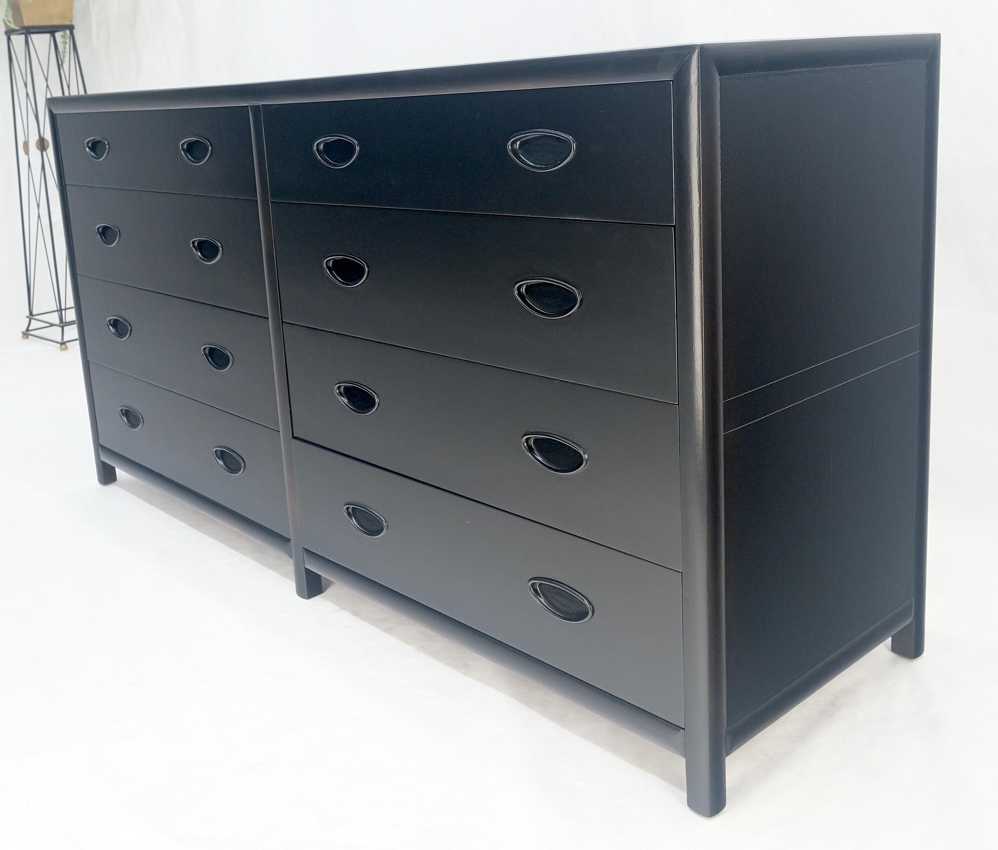 Michael Taylor Baker crédence à 8 tiroirs double commode ébénisée mi-siècle moderne en vente 4