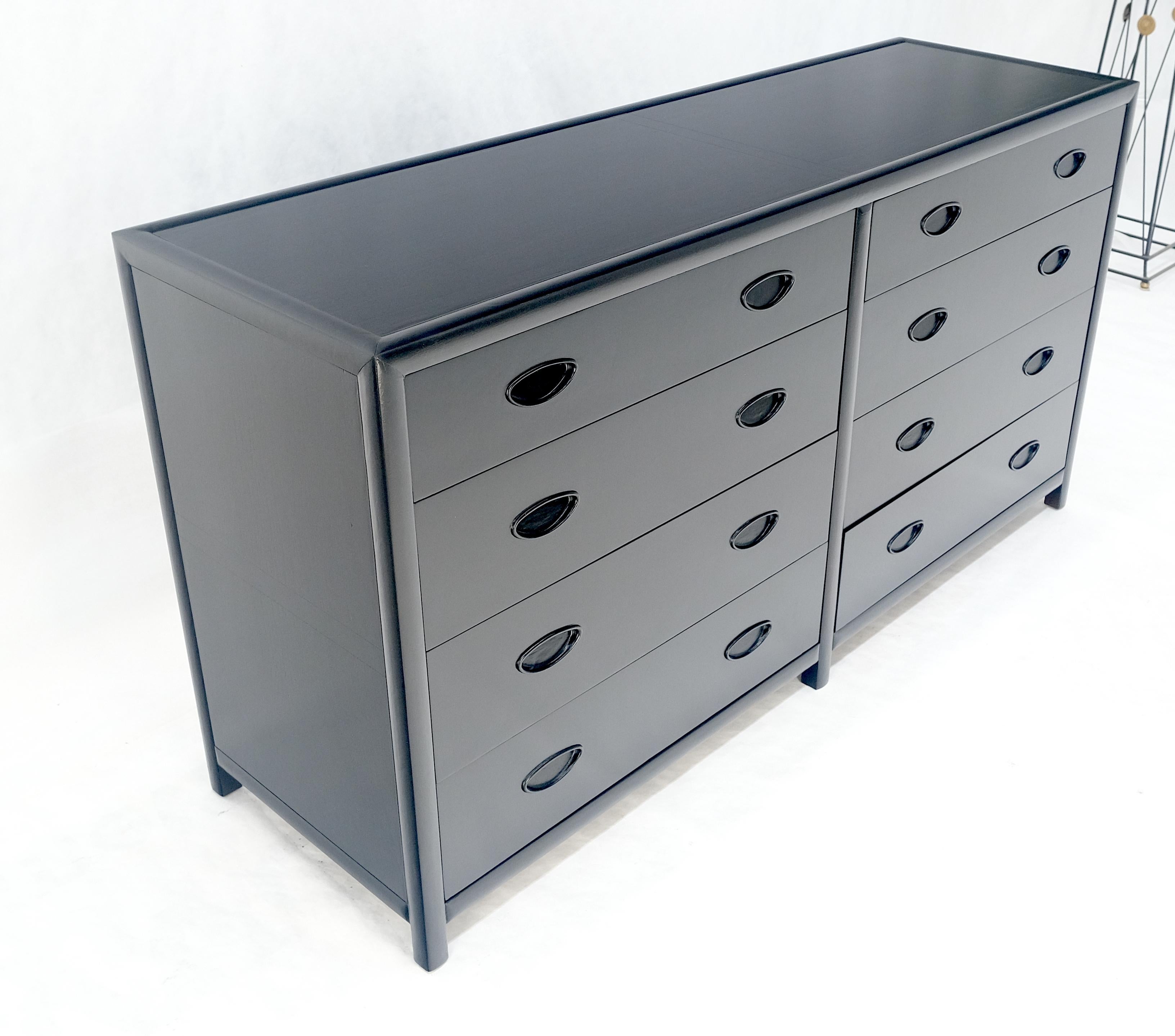 Michael Taylor Baker crédence à 8 tiroirs double commode ébénisée mi-siècle moderne en vente 6